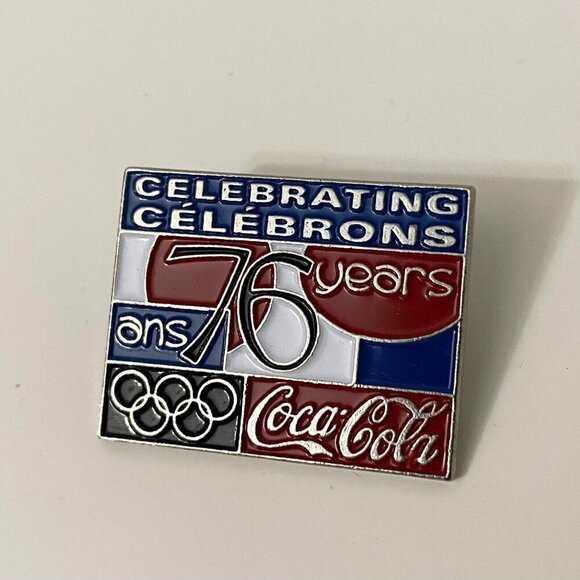 Vtg Coca Cola Celebrating 76 Years Olympic Pin - Picture 8 of 8